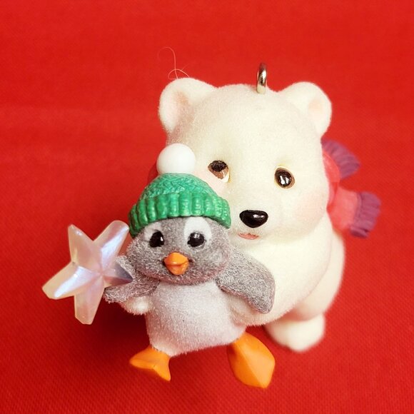 Hallmark The Wishing Star Snowball and Tuxedo 2002 Christmas Bear Penguin Orname - Picture 5 of 13